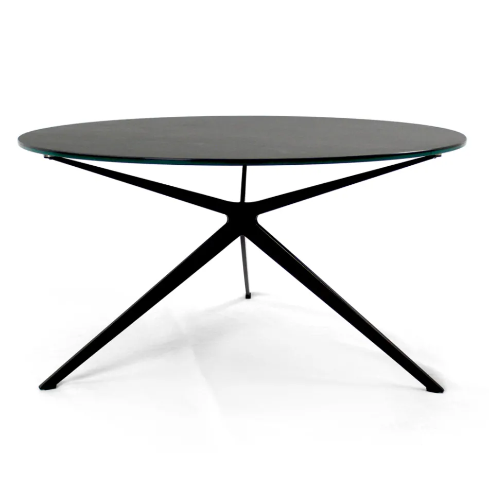 Table basse avec plateau rond en grès Made in Italy - Siste Viadurini