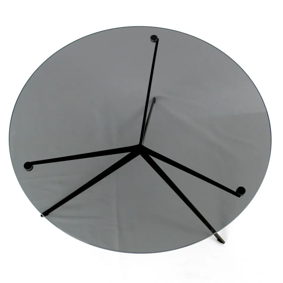 Table basse avec plateau rond en verre Made in Italy - Siste Viadurini