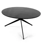Table basse avec plateau rond en verre Made in Italy - Siste Viadurini