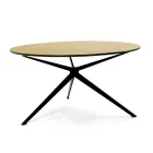Table basse avec plateau rond en verre Made in Italy - Siste Viadurini
