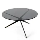 Table basse avec plateau rond en verre Made in Italy - Siste Viadurini