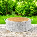 Table Conteneur de Jardin en Teck et Tressage Cordage - Arjuna Viadurini