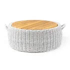 Table Conteneur de Jardin en Teck et Tressage Cordage - Arjuna Viadurini