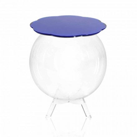 Table basse / récipient rond bleu Biffy, design moderne made in Italy Viadurini