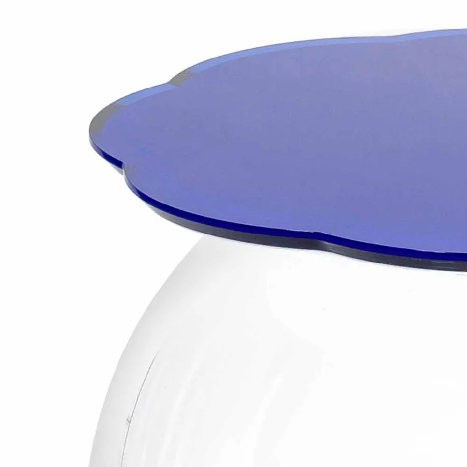Table basse / récipient rond bleu Biffy, design moderne made in Italy Viadurini