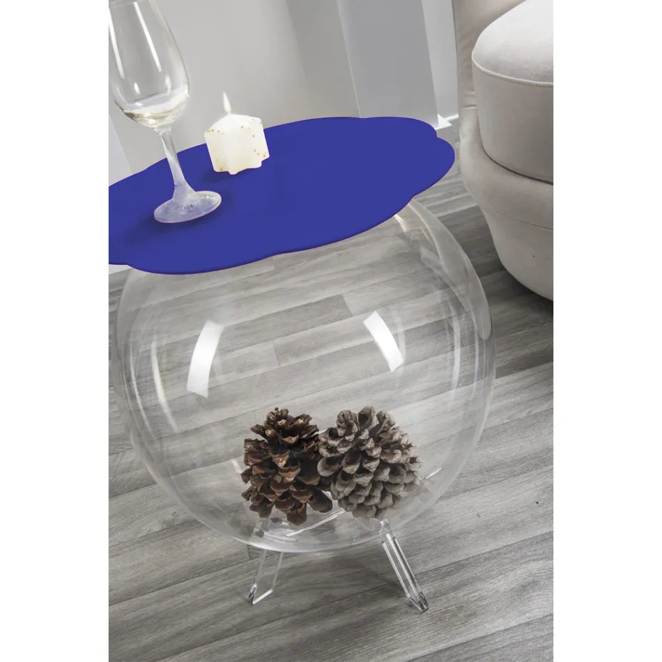 Table basse / conteneur ronde bleu Biffy, design moderne fabriqué en Italie Viadurini
