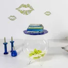 Table basse / récipient rond bleu Biffy, design moderne made in Italy Viadurini