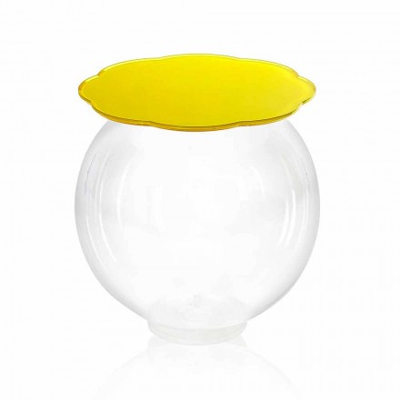 Table basse / rond conteneur jaune Biffy, design moderne made in Italy Viadurini