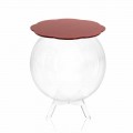 Table d'appoint/de rangement rouge ronde Biffy, faite en Italie