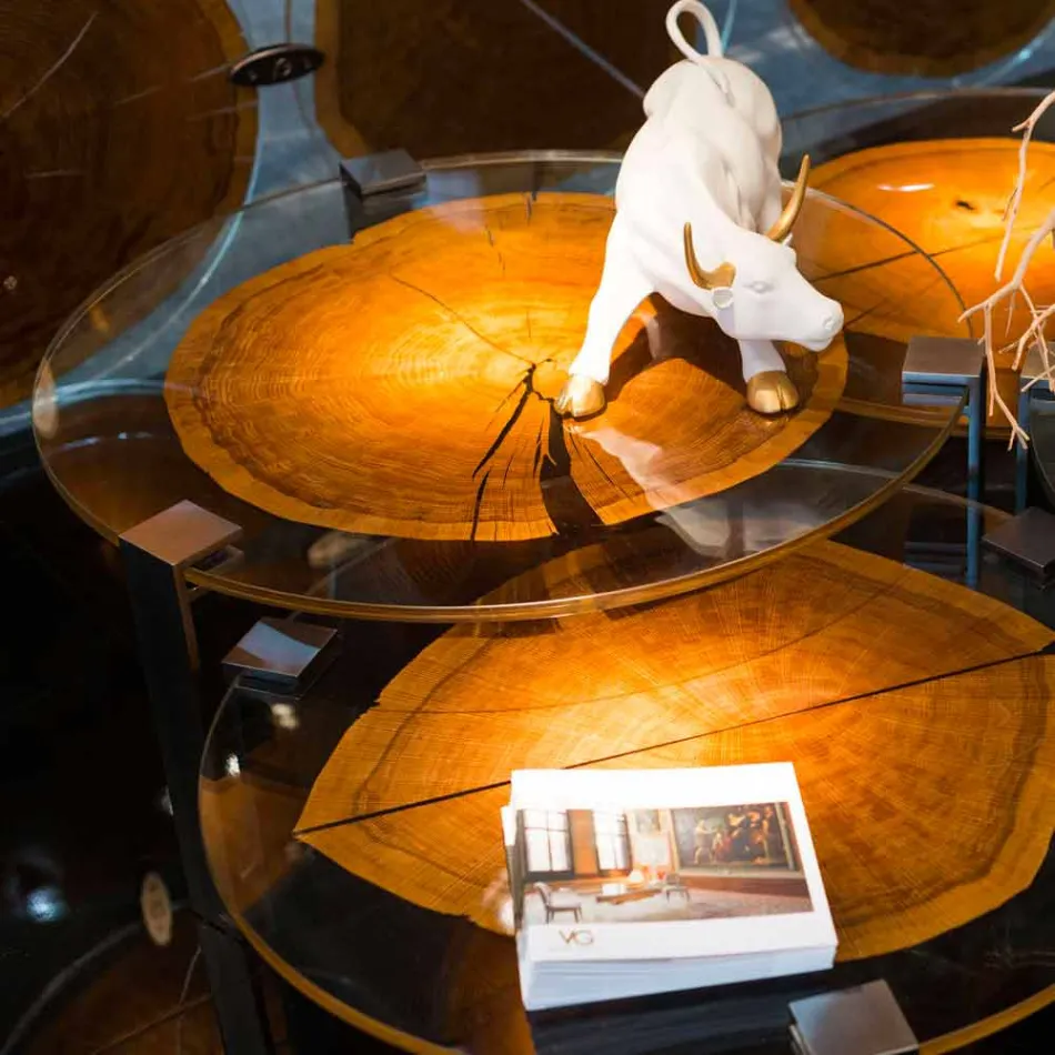 café haut café moderne avec le verre et le plancher bois Bigo 1 Viadurini