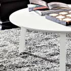 Table basse avec plateau rond en Mdf laqué Made in Italy - Tobiko Viadurini