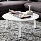 Table basse avec plateau rond en Mdf laqué Made in Italy - Tobiko Viadurini