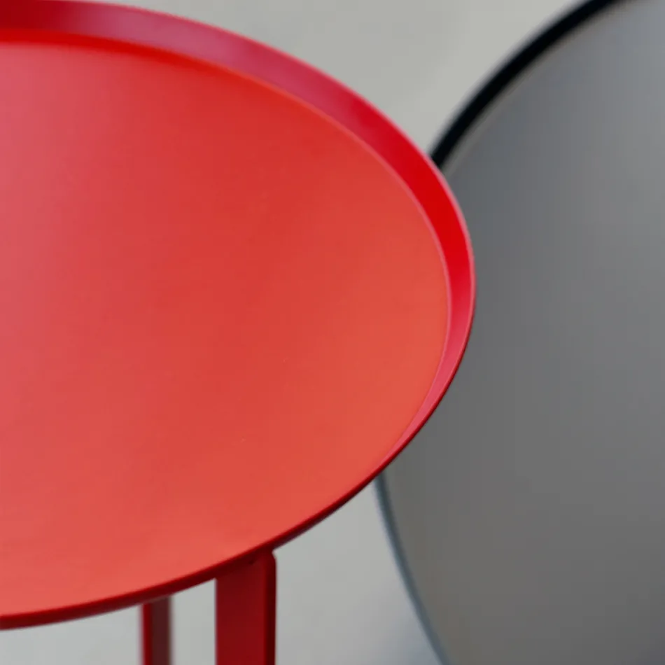 Table basse d'extérieur ronde en métal fabriquée en Italie - Stéphane Viadurini