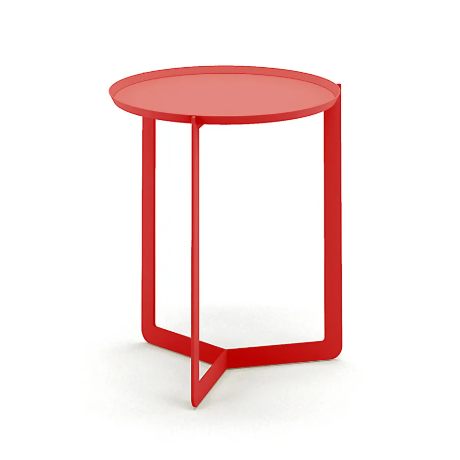 Table basse d'extérieur ronde en métal fabriquée en Italie - Stéphane Viadurini