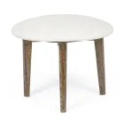 Table basse de salon en marbre et pieds en manguier - Desiderio Viadurini