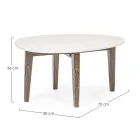 Table basse de salon en marbre et pieds en manguier - Desiderio Viadurini