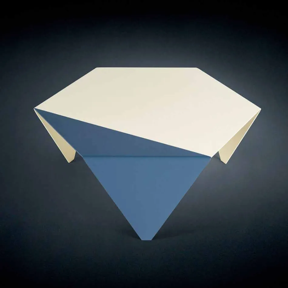 Table basse en deux tons design en métal laser à café coupé Ruche Viadurini