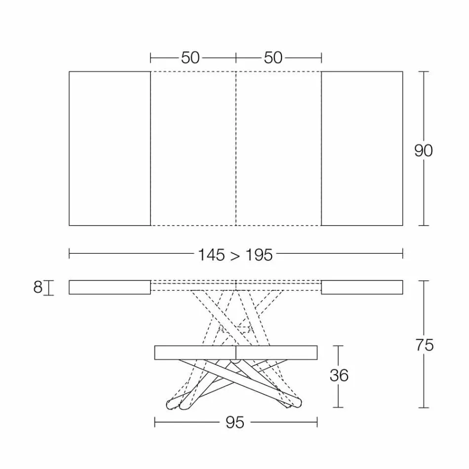 Table basse design transformable en bois Made in Italy - Vincenzo Viadurini
