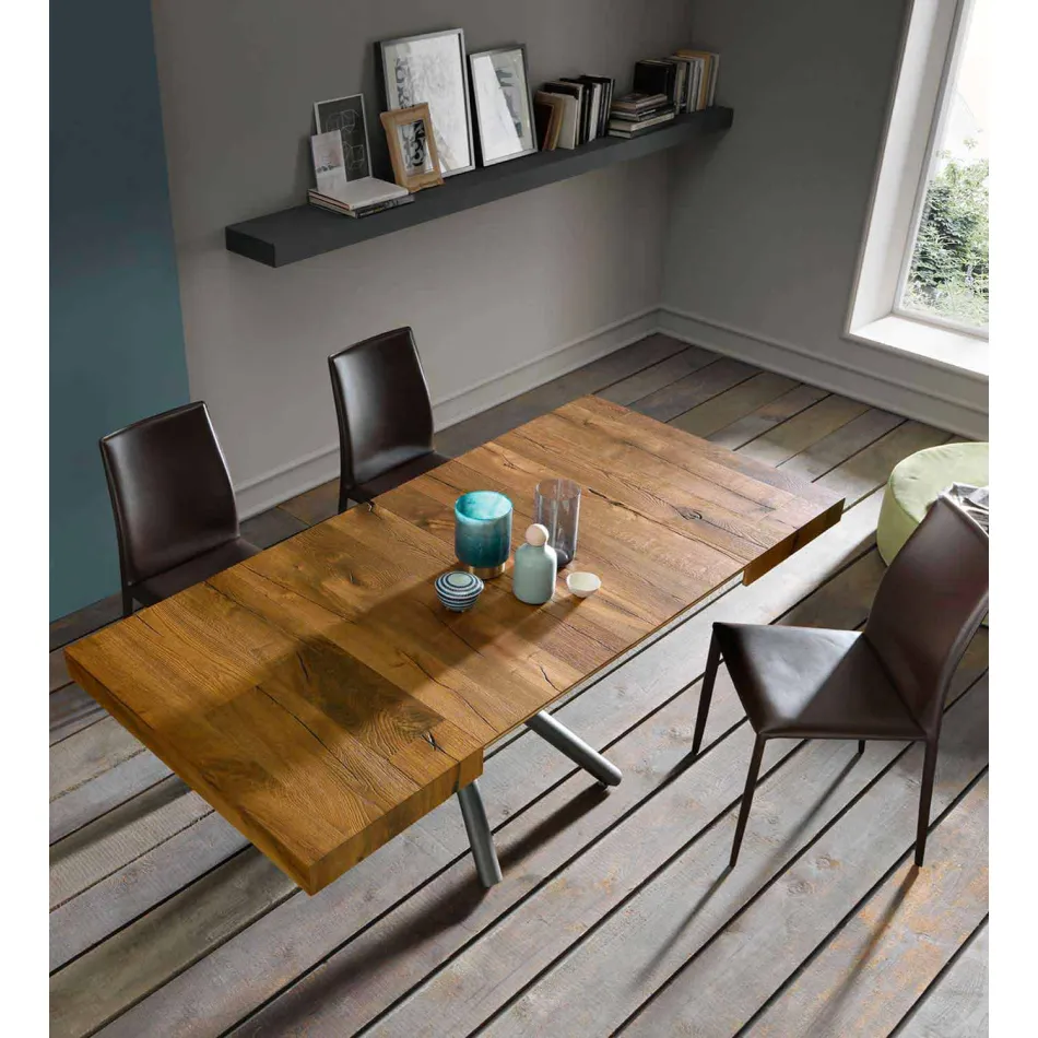 Table basse design transformable en bois Made in Italy - Vincenzo Viadurini