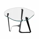 Table basse artisanale en verre et acier Made in Italy - Marbello Viadurini
