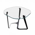 Table basse artisanale en verre et acier Made in Italy - Marbello