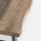 Table basse en acier Homemotion et plateau en bois d'acacia - Zalma Viadurini