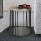 Table basse en cristal forgé et métal Made in Italy - Montebianco Viadurini
