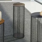 Table basse en cristal forgé et métal Made in Italy - Montebianco Viadurini