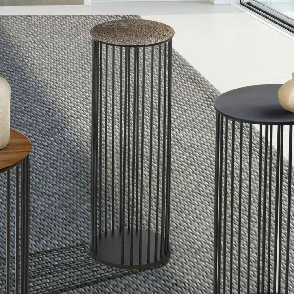 Table basse en cristal forgé et métal Made in Italy - Montebianco Viadurini