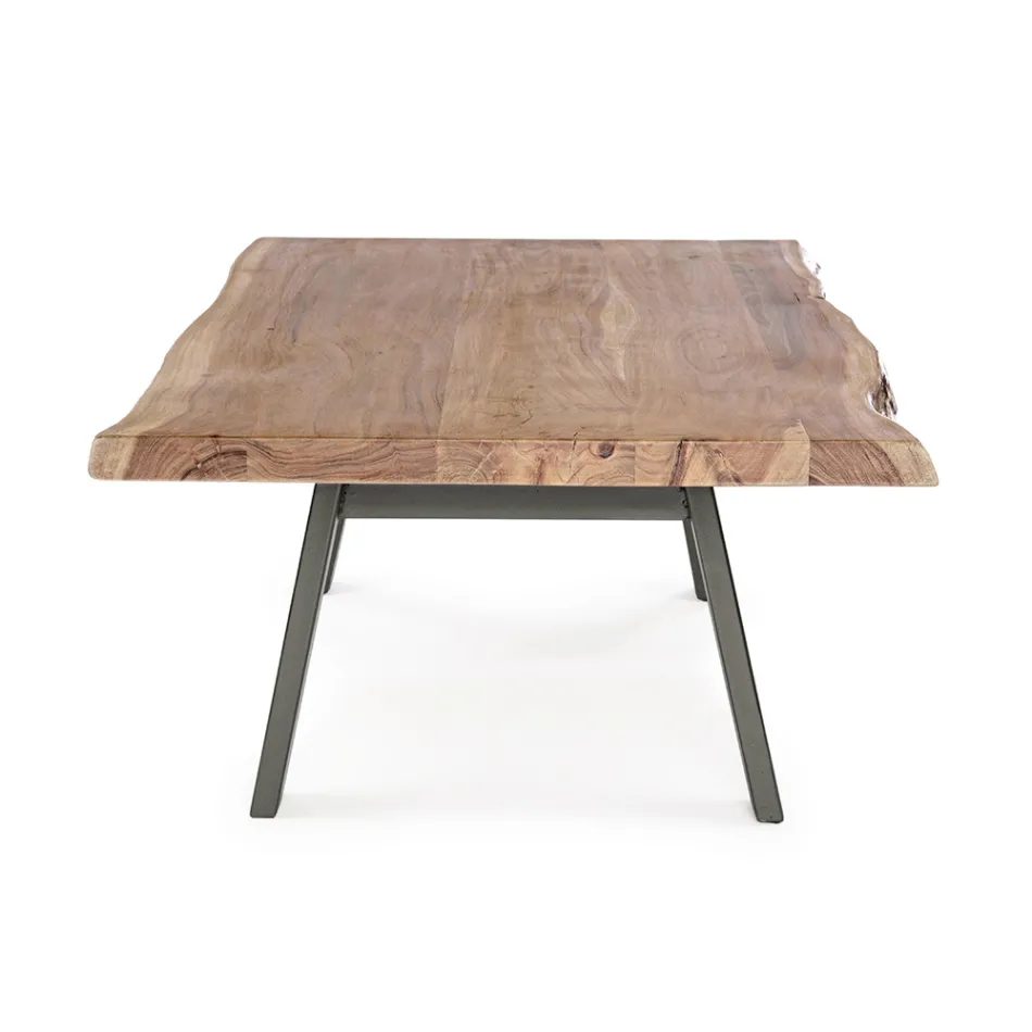 Table basse en bois et acier fait main Homemotion - Tancredi Viadurini