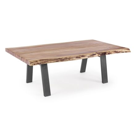 Table basse en bois et acier fait main Homemotion - Tancredi Viadurini