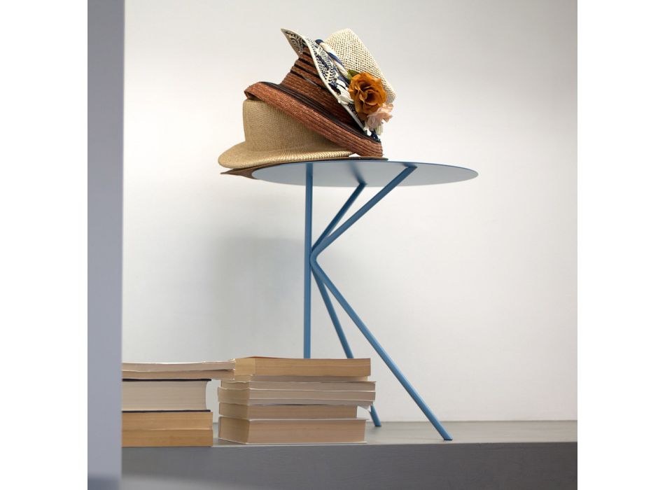 Table basse ronde en métal, design en différentes couleurs et 2 tailles - Olesya Viadurini