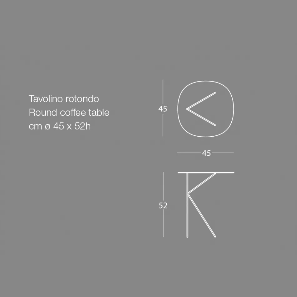 Table basse ronde en métal, design en différentes couleurs et 2 tailles - Olesya Viadurini