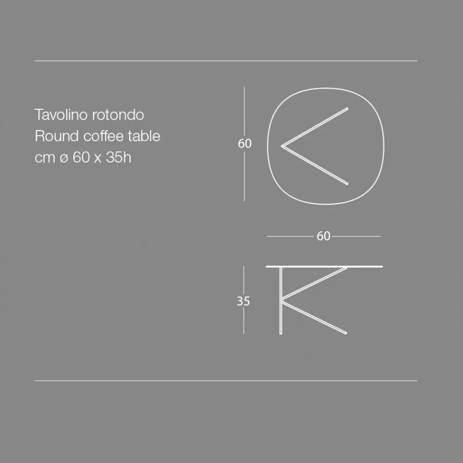 Table basse ronde en métal, design en différentes couleurs et 2 tailles - Olesya Viadurini