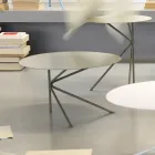 Table basse ronde en métal, design en différentes couleurs et 2 tailles - Olesya Viadurini