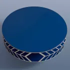 Table basse design moderne bleu ou bordeaux avec anneau - Lok Viadurini
