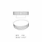 Table basse design moderne bleu ou bordeaux avec anneau - Lok Viadurini