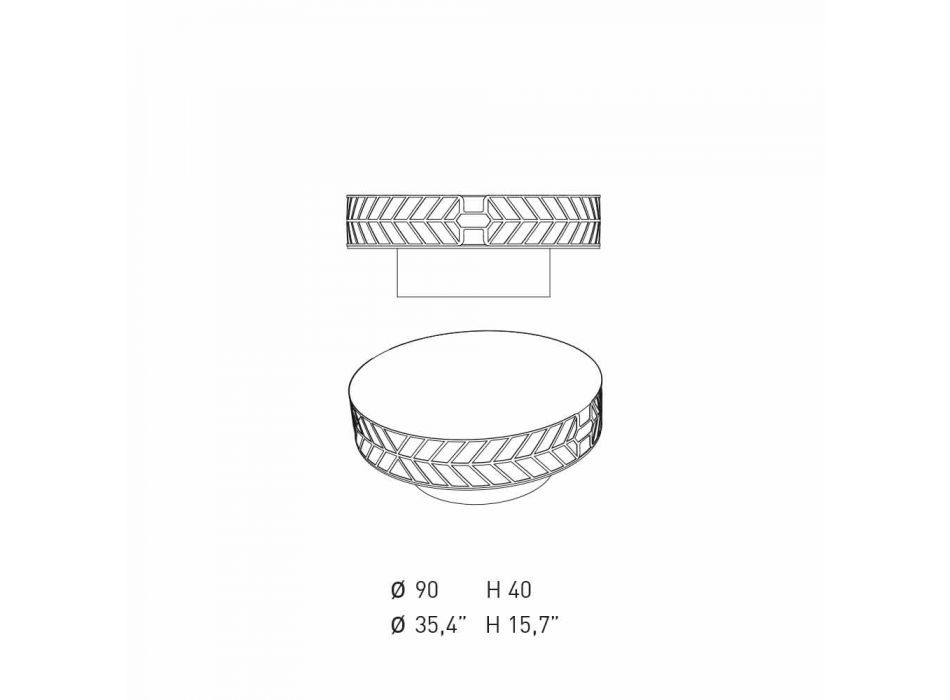 Table basse design moderne bleu ou bordeaux avec anneau - Lok Viadurini