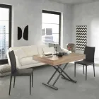 Table basse transformable moderne en bois et métal fabriquée en Italie - Fabio Viadurini