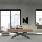 Table basse transformable moderne en bois et métal fabriquée en Italie - Fabio Viadurini