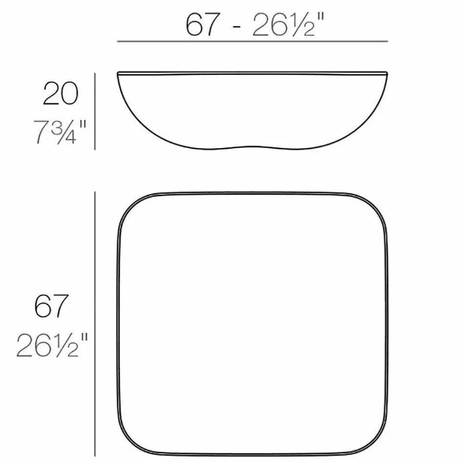 Table basse d'extérieur Pillow Vondom, design moderne, 67x67 cm Viadurini