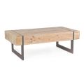 Table basse de salon en bois de sapin et acier - Ilenia