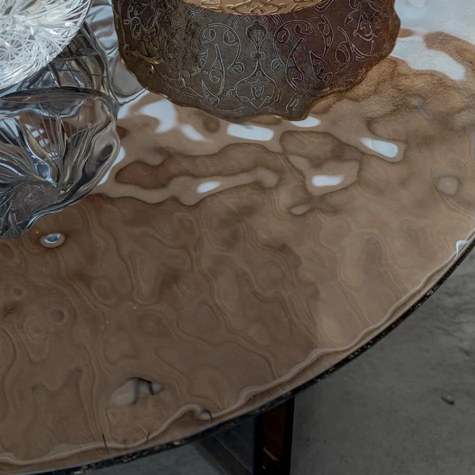 Table basse ronde en verre pour salon design 3 tailles - Imolao Viadurini