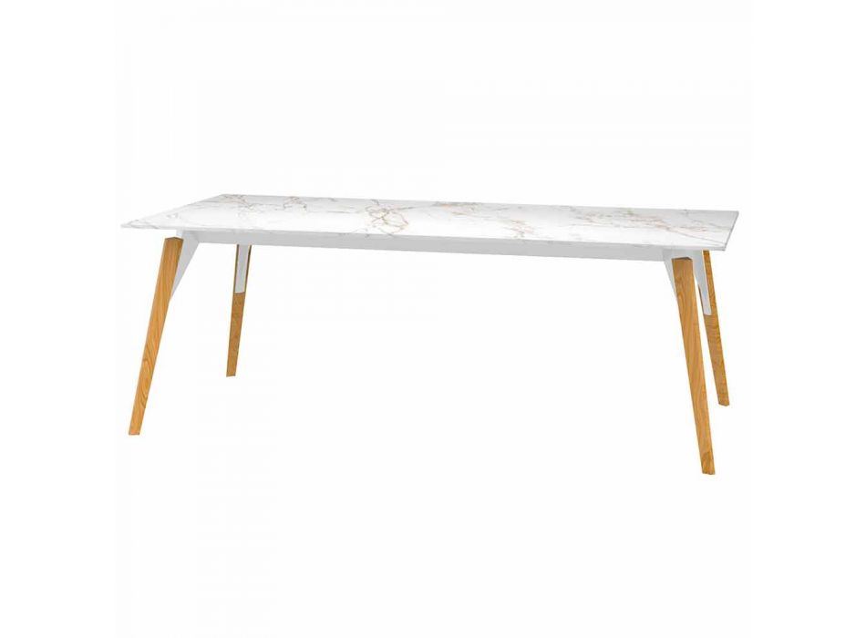 Table basse avec plateau effet marbre, 3 couleurs 2 tailles - Bois Faz - Vondom Viadurini