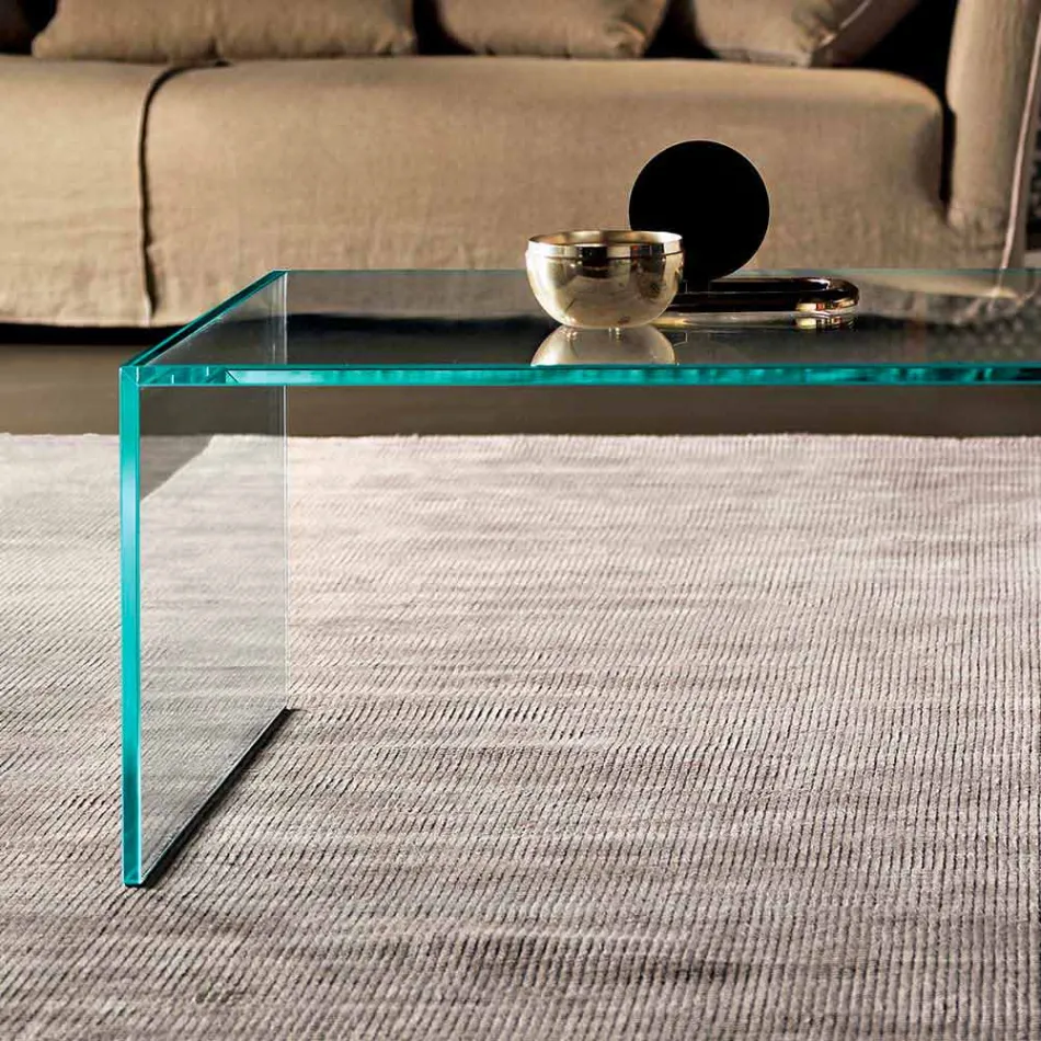 Table basse rectangulaire en verre extralight Made in Italy - Nodino Viadurini