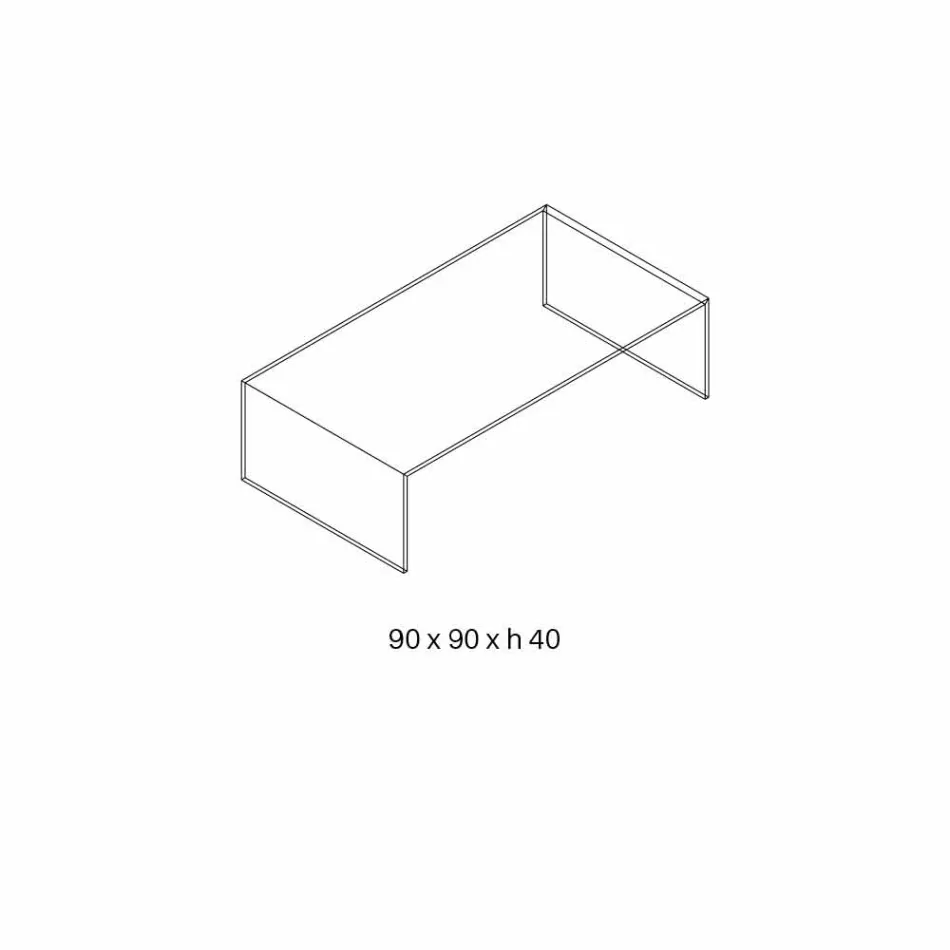 Table basse rectangulaire en verre extralight Made in Italy - Nodino Viadurini