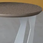 Table Basse Ronde en Métal Incliné et Céramique 3 Tailles - Coriko Viadurini