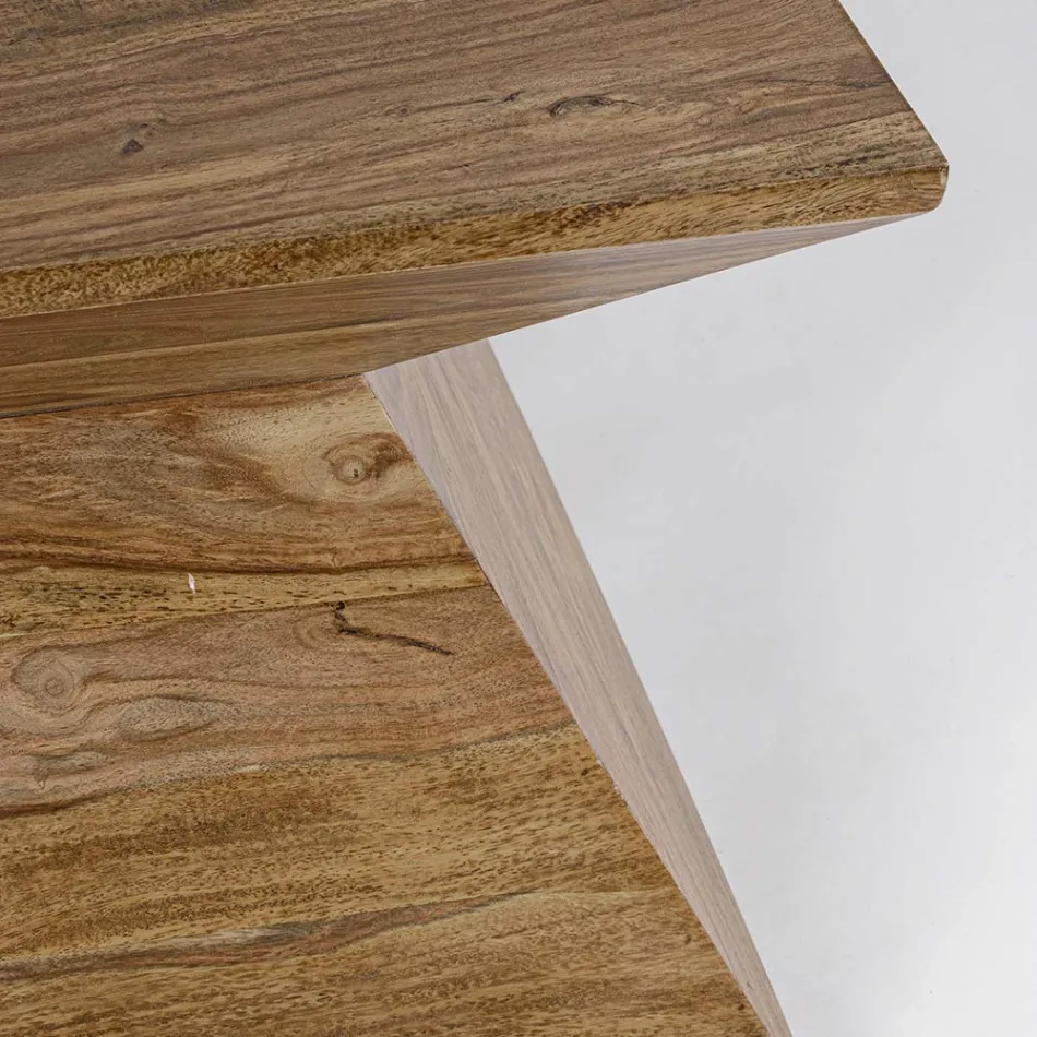 Table basse pyramidale en bois de Sesham Homemotion - Torrice Viadurini