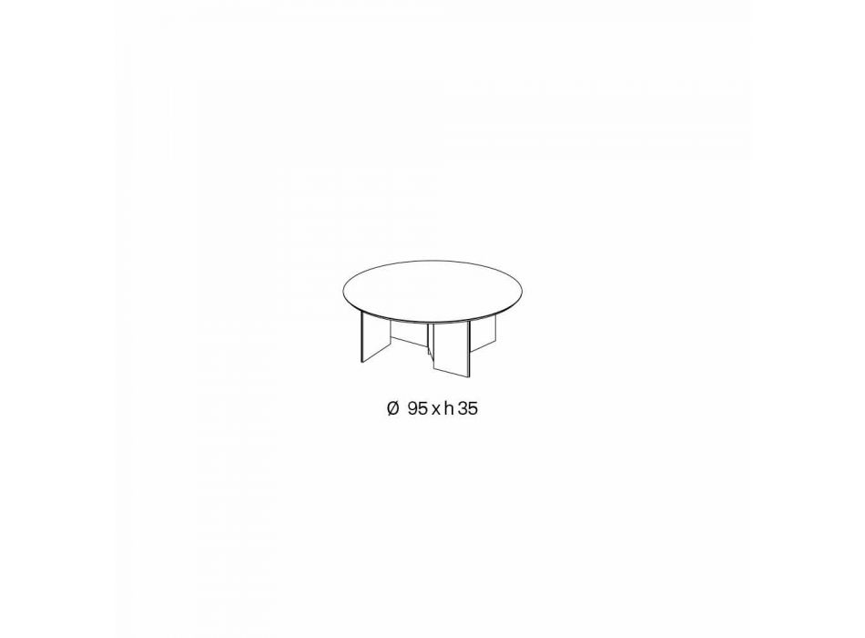 Table basse ronde avec plateau en céramique et pieds en verre fumé - Random Viadurini