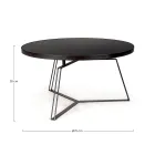 Table basse ronde en acier noir et plateau en verre 2 tailles - Zanzino Viadurini